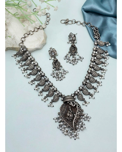 Gauravi Ganesh oxidised Necklace set-12669247