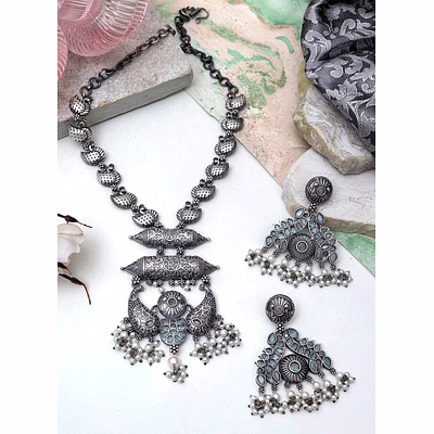 gonasika vaitarni oxidised necklace set