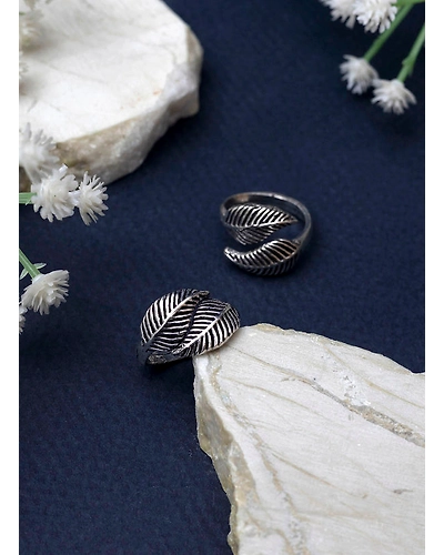 Leaf oxidised Toe Ring-12669277