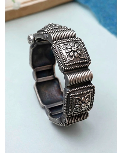 Priyangada Silver Oxidised Bracelet-1