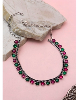 Girija silver oxidised anklet