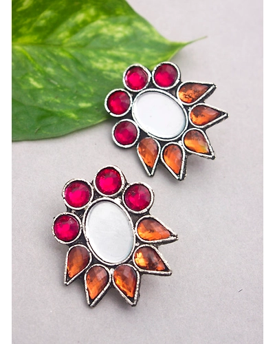 Drop Round Silver Stud-1