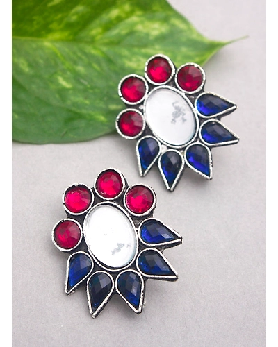 Drop Round Silver Stud-2