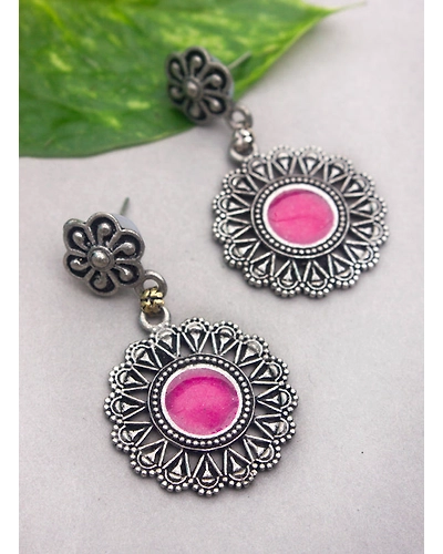 Round Meena Earring-1