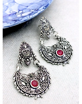red stone chandbali