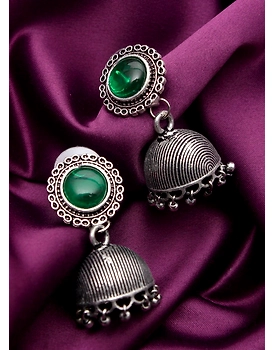 Green Stone jhumka
