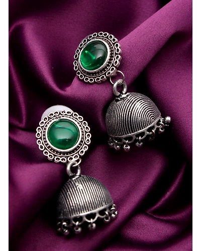 Green Stone jhumka-2