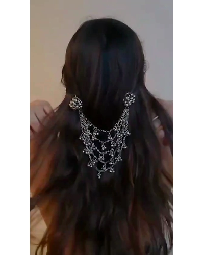 NIKITA Oxidised Hair Pin Brooch-2