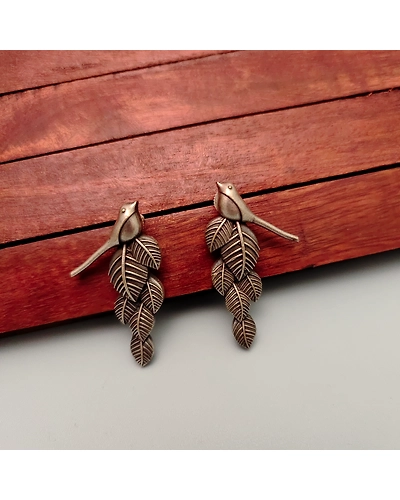 MADHUBALA Bird Silver Replica Earrings-2