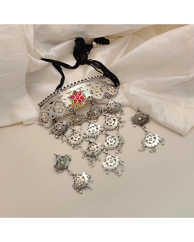 HRISHA Choker Necklace Earrings Set-1