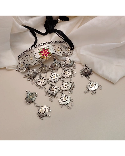 HRISHA Choker Necklace Earrings Set-2