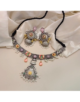 LEHAR Fusion Necklace Earrings Set