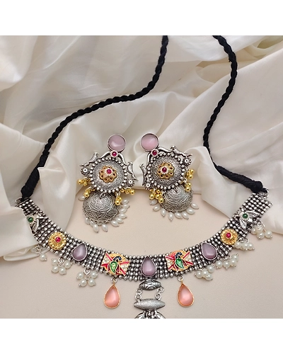 LEHAR Fusion Necklace Earrings Set-1