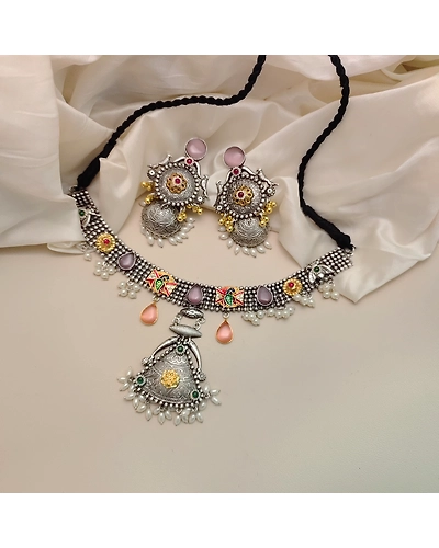LEHAR Fusion Necklace Earrings Set-2