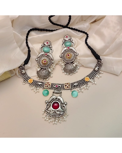 SAANVI Fusion Jewellery Necklace Earrings Set-2