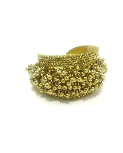 Oxidised Golden Ghungroo Bracelet-12669691