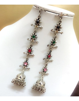 Oxidsed Multi colour Tassel Earring