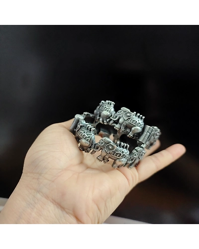 IRAWATI Silver Replica Elephant Bangles-2