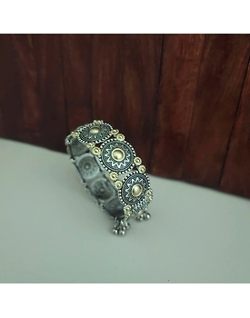 ZALAK Oxidized Two Tone Adjustable Bracelet