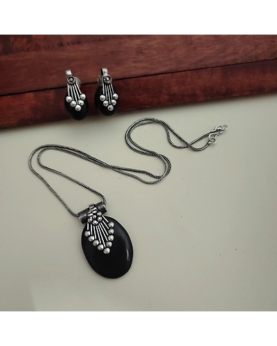 NAKSHATRA Stone Chain Necklace Earrings Set-3