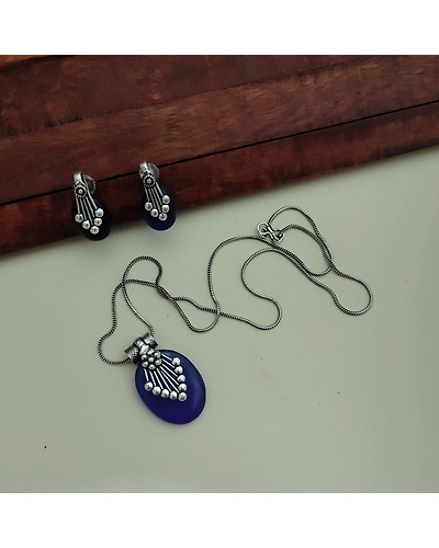 NAKSHATRA Stone Chain Necklace Earrings Set-4