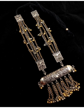 Oxidised Antique Two tone Long chain necklace for women