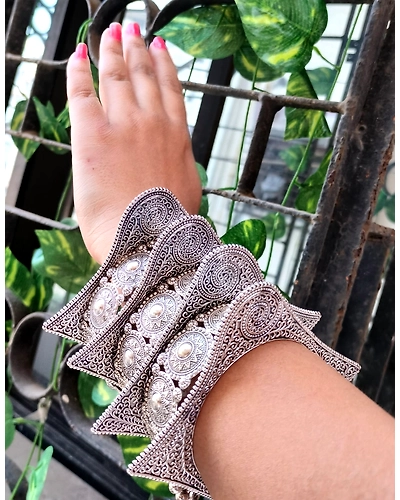Oxidised Adjustable Bangles set of 7 pc Size 2-6-12669745