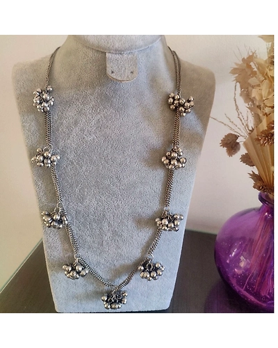 MEGHNA Oxidised Ghungroo Necklace-1
