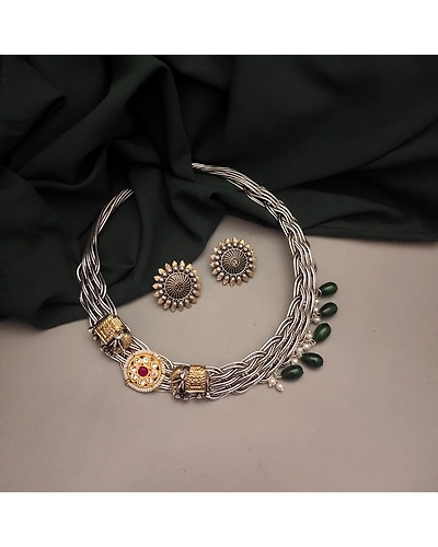 LAVANYA Fusion Hasli Nekclace Earrings Set-1