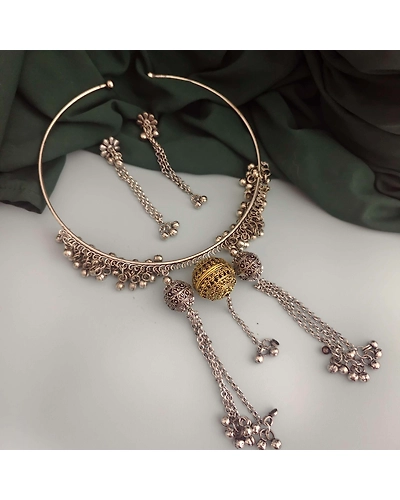DIVYA Hasli Necklace Earrings Set-12669815