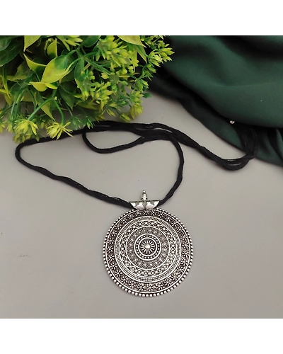 ANAHITA Oxidised Thread Long Necklace-1