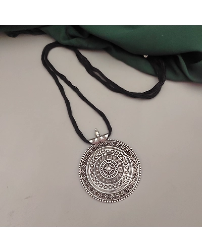 ANAHITA Oxidised Thread Long Necklace-2
