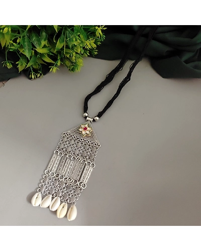 REVA Thread Long Tribal Necklace-12669845