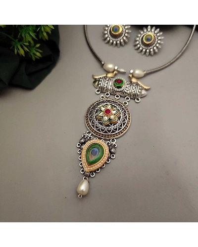 RISHIKA Oxidized two tone Mayur Hasli-1