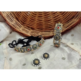 Gonasika SAJANI Two tone Necklace Combo Set