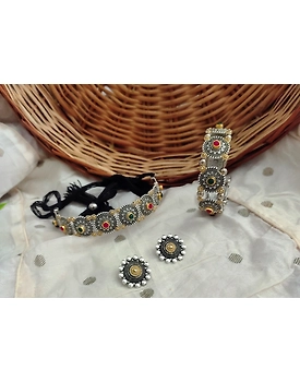 SAJANI Two tone Necklace Combo Set