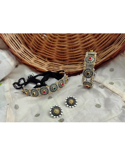 SAJANI Two tone Necklace Combo Set-12669877