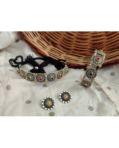 SAJANI Two tone Necklace Combo Set-1
