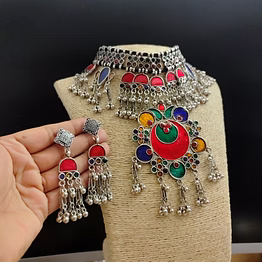 gonasika dhriti afghan necklace earrings set