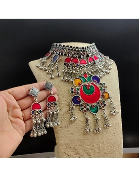 DHRITI Afghan Necklace Earrings Set