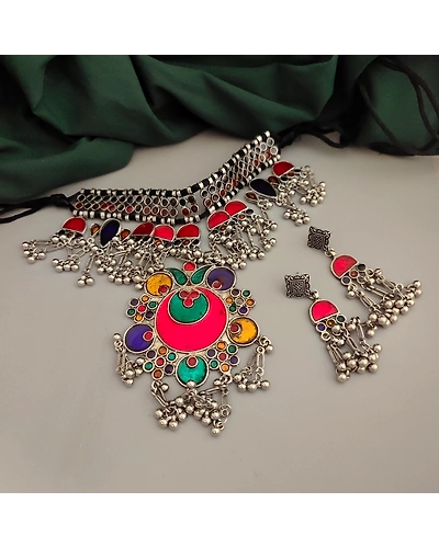 DHRITI Afghan Necklace Earrings Set-1