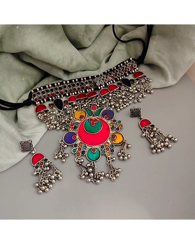 DHRITI Afghan Necklace Earrings Set-2