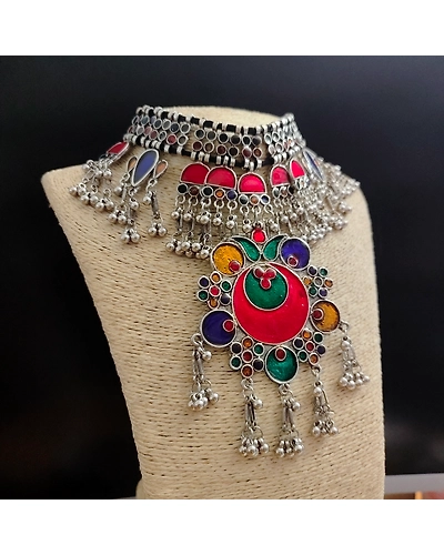 DHRITI Afghan Necklace Earrings Set-3