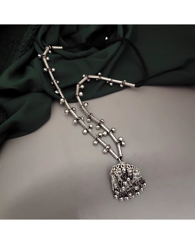 DEVIKA Long Chain Afghan Necklace-2