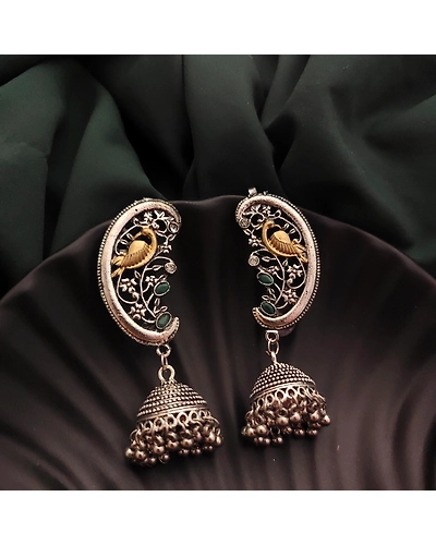 SNEHA Oxidsed Two tone Earcuff Earrings-1