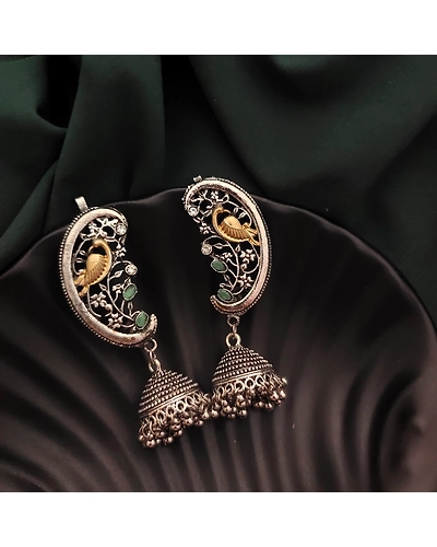 SNEHA Oxidsed Two tone Earcuff Earrings-2