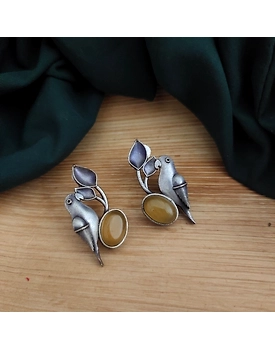 NYRA Parrot Silver Replica Stud Earring
