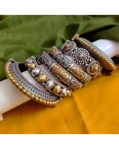DEVSENA Two Tone Bangles Set of 6 pc-12669915