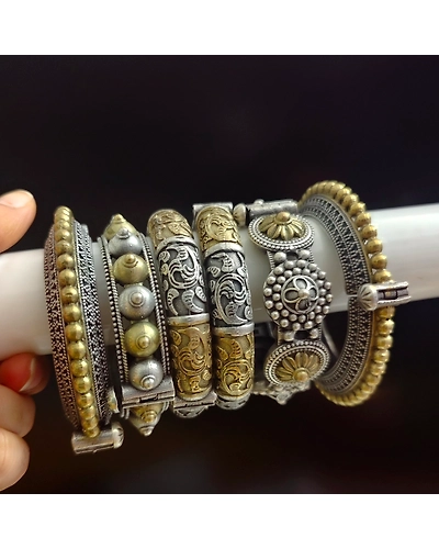 DEVSENA Two Tone Bangles Set of 6 pc-2