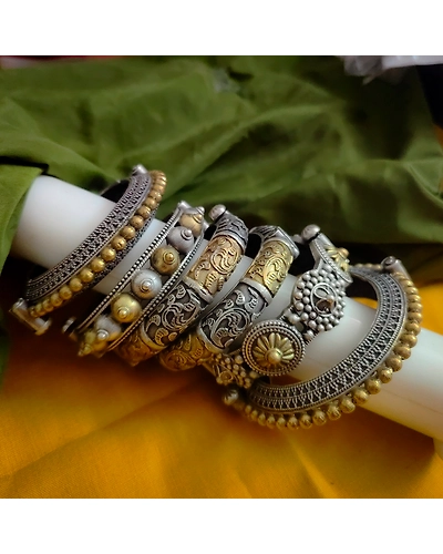 DEVSENA Two Tone Bangles Set of 6 pc-1